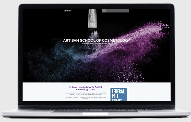 Artisan School of Cosmetology website screenshot