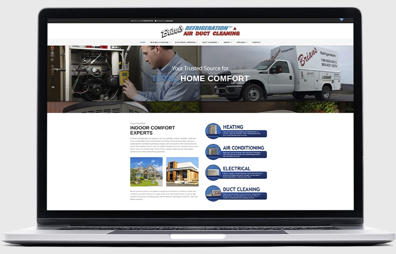 Brian's Refrigeration website screenshot