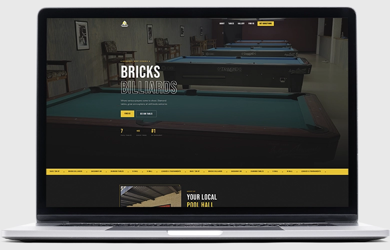 Bricks Billiards website screenshot