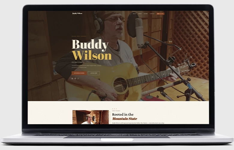 Buddy Wilson Music website screenshot