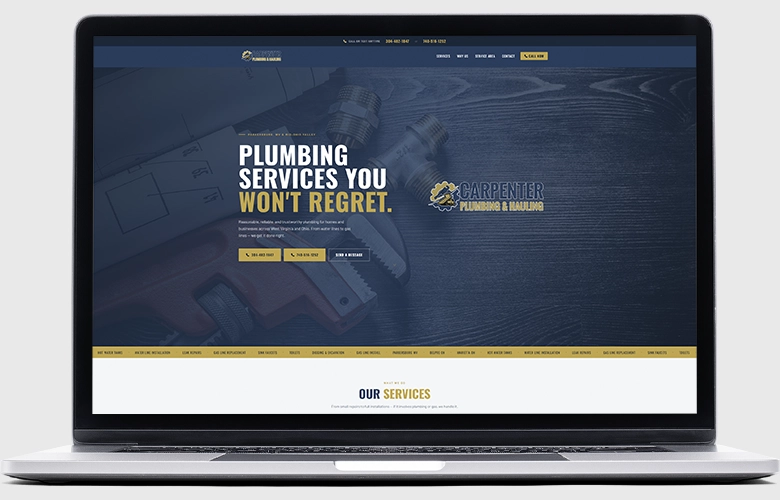 Carpenter Plumbing & Hauling Services website screenshot