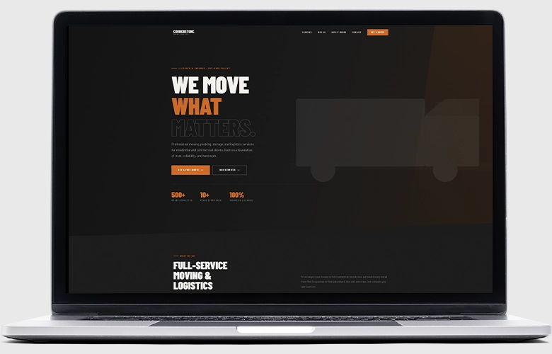 Cornerstone Moving & Logistics website screenshot