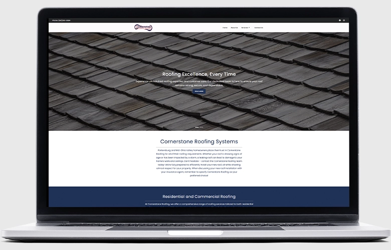 Cornerstone Roofing Systems website screenshot
