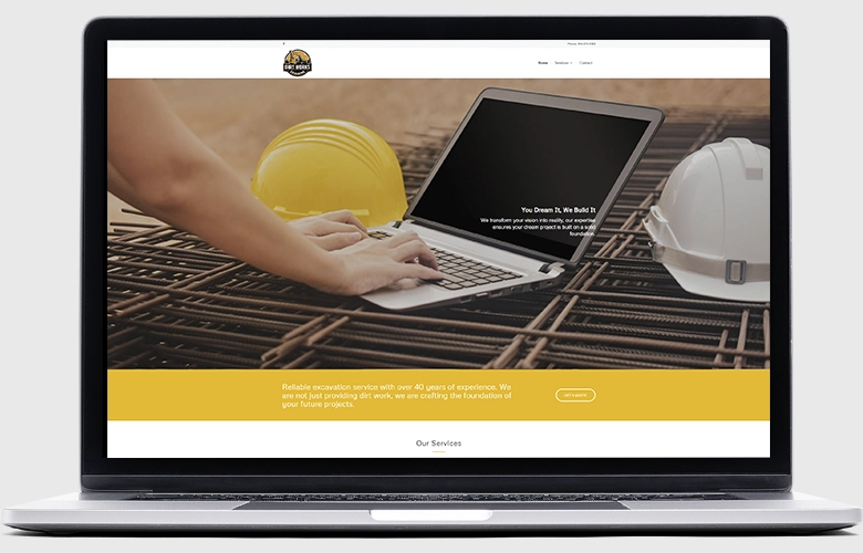 Dirtworks Excavating website screenshot