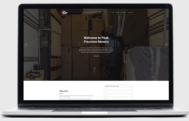 Peak Precision Movers website screenshot