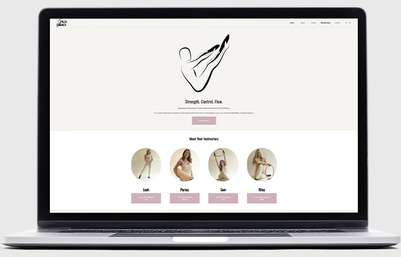 PKB Pilates website screenshot