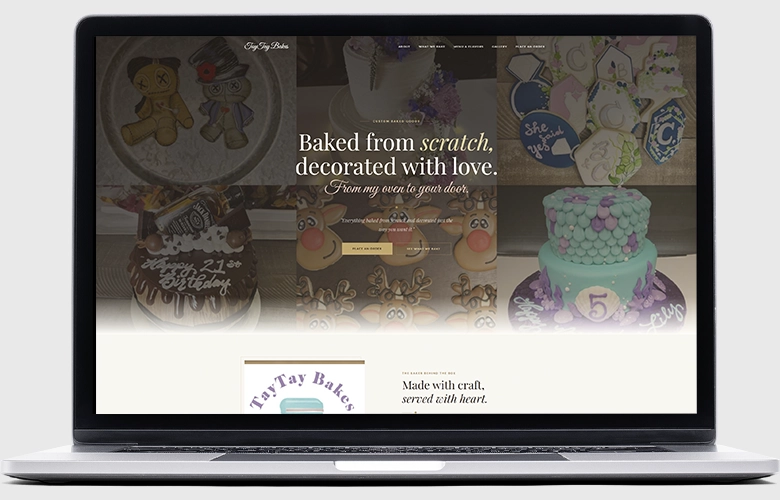 Tay Tay Bakes website screenshot