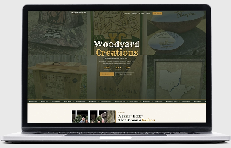 Woodyard Creations website screenshot